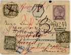 Gb Qv 1892 Cover Mitcham D24 Duplex To France Multiple 30c Charges   Redirection