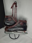 Vintage Canadian Flyer Ice Skates Torpedo Red Black Leather Union Hardware Co