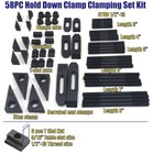58 Piece Hold Down Clamp Set 9 16  Slot 1 2  Stud Blue Tool Steel