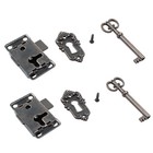 Hitefu Antique Skeleton Key Lock  Red Brass  2 Sets Brass