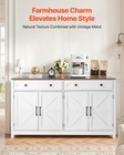 Vevor Coffee Bar Cabinet Farmhouse Buffet Table With Drawer   4 Barn Doors White