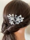 White Or Red Hairpiece Bridal Wedding Bridesmaid Hair Pin Crystal Pearl Flower