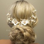 White Flower Bridal Tiara - Floral Wedding Pearl Headband  Floral Head Wreath