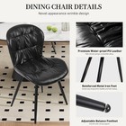 Ergonomic Dining Chair Set Of 2  Black Faux Leather  Metal Frame