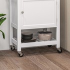 Homcom Utility Kitchen Cart  Rolling Kitchen Island With Smooth Rubberwood Top