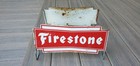 Vintage Firestone Tire Display Rack Stand 1950s Steel Metal Red Bow Tie