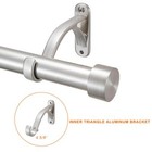 1  Satin Nickel Curtain Rod Set Adjustable 16-28  Heavy Duty With Finials