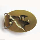 Vintage Bronze Bull Rodeo Western Oval Cowboy Metal Belt Buckle