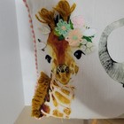 Safari Animal Floral Crown Lumbar Pillow Giraffe Elephant Zebra Nursery Decor