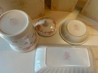 Laura Ashley Ribbons Vanity Dressing Set Of 3 Vintage 1990 England Pink white