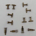 24 Antique Brass Cuff Links Blank Flat 10mm Pad   Cufflinks   Steampunk Findings