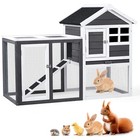 Wooden Rabbit Hutch Outdoor Chicken Coop Indoor Bunny Cage With Run