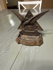 Vintage Bronze Lga Eagle Bookends Pair     Art Deco Style     Heavy Metal Patina