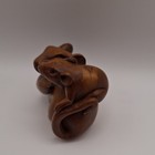 Japanese Carved Netsuke Figurine Two Rats With Himotoshi Holes