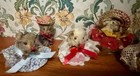 Miniature Lot Of Six Vintage Original Fur Toys Dressed Mice Made In West Germany