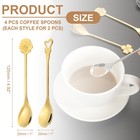 4pcs Coffee Spoons  Heart rose Tea Spoons Stainless Steel  Gold