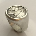 Mjg Sterling Silver Horse Head Ring  Roman Coin  37 Gr  Sz10  Equestrian 