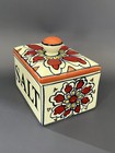Vintage Salt Cellar With Lid Hand Painted Salt Storage Container Salt Box 4 5 w