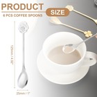 6pcs Coffee Spoons  Rose Tea Spoons Stainless Steel  Silver