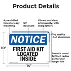  2 Pack  First Aid Kit Located Inside Osha Notice Sign Decal Metal Plastic