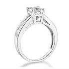 2 50 Ct Princess Cut Real 14k White Gold Created Diamond Engagement Wedding Ring