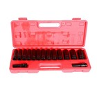 15pcs Metric Deep Impact Socket 1 2  Drive 10mm-24mm 6 Point Sockets W case Set