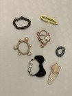 Girls Assorted Multicolor Stretch Hair Ties W  Bow  Star  Pearls   Rhinestone