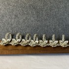 8 Vintage 1950s Princess House Silver Tone Rose Napkin Rings Name Cards Holders