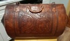 Rare  Vintage Hand Tooled Leather Western Style Doctor s Travel Luggage Bag Xxl
