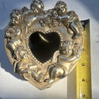 Vintage From The 60s Heart Collectible Trinket Box  Gold Tone  Velvet Lined