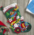 Bucilla Felt Stocking Applique Kit 18  Long Choo Choo Santa 86708