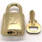 Louis Vuitton Padlock Lock   Key Brass Gold Authentic Number Random Jp Used