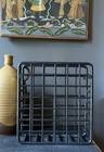 Vtg 1983 Yaffa Mini Catch All Desk Organizer Black Plastic Grid Retro 80s Mcm