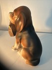 Vintage Ceramic Puppy Beagle Holding Purse In Mouth