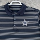 Dallas Cowboys Shirt Mens Large Navy Blue Nfl Football Nike Striped Polo