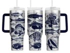 Fish 40oz Tumbler Wrap Svg  Full Laser Engrave File  Fishing Tumbler Design