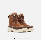 Sorel Women s Suede Faux Fur Trim Lace-up Ankle Bootie Brown beige