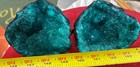 Green Geode Pair Geode Crystal Quartz Druze Specimen Morocco Geode Half 4 -5  
