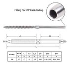 50 Right Left Handed 1 8  T316 Stainless Steel Thread Swage Lag Screws For Wood