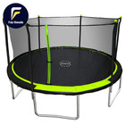 Sportspower  14  Round Trampoline With Safety Enclosure In Green And Black
