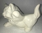 Vintage White Ceramic Fluffy Persian Cat Kitten Figurine Collectible Decor