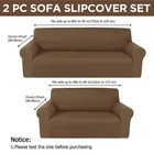 Peryiter 2 Pcs Sofa Slipcover Stretch Armchair Loveseat Cover - Chocolate Milk