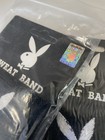 Playboy Wrist sweat Bands Black Unisex Authentic Playboy Merchandise 1 Pair 