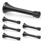 6 Pack Black Spring Door Stops  3-1 4  Heavy Duty Wall Mount Door Stoppers  Flex