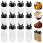 6pcs Plastic Spice Bottle Set     Clear Empty Seasoning Jars With Flip Caps