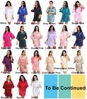 Silk Satin Robe Wedding Bride Bridesmaid Kimono Dressing Gown Sleepwear Bathrobe