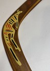 Vintage Boomerang Wood With Australian Animals 18    Long