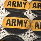 Vintage 1960   s Army Large 3 5   pinback button 6pc Lot