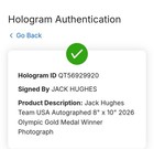Jack Hughes Devils Usa Hockey Gold Medal Autographed 8x10 Photo Fanatics Coa