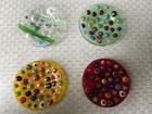 4 Fused Studio Art Glass Millefiori Trinket Dishes Round 3 25  Nice 